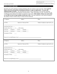 Form CH-36 Application for Employment - Kentucky, Page 6