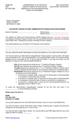 Document preview: Form FS-80A(TR) Voluntary Waiver of Snap Administrative Disqualification Hearing - Kentucky