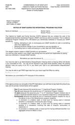 Document preview: Form FS-80(TR) Notice of Snap Suspected Intentional Program Violation - Kentucky