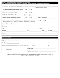 Form 4140 Verification of out of State Service - Kentucky, Page 2