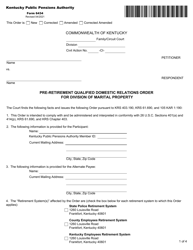 Form 6434 Pre-retirement Qualified Domestic Relations Order for Division of Marital Property - Kentucky, Page 5