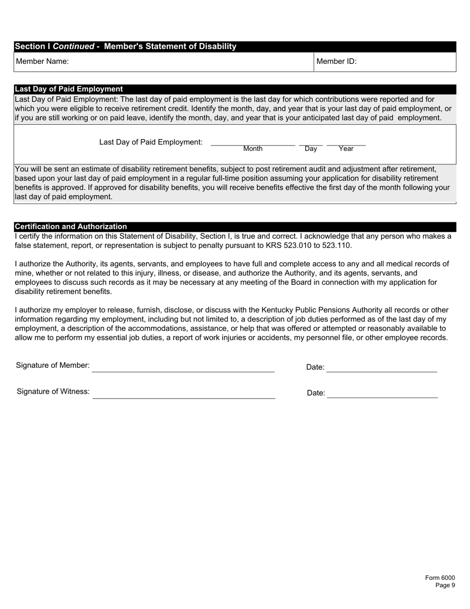 Form 6000 Notification of Retirement - Kentucky, Page 14