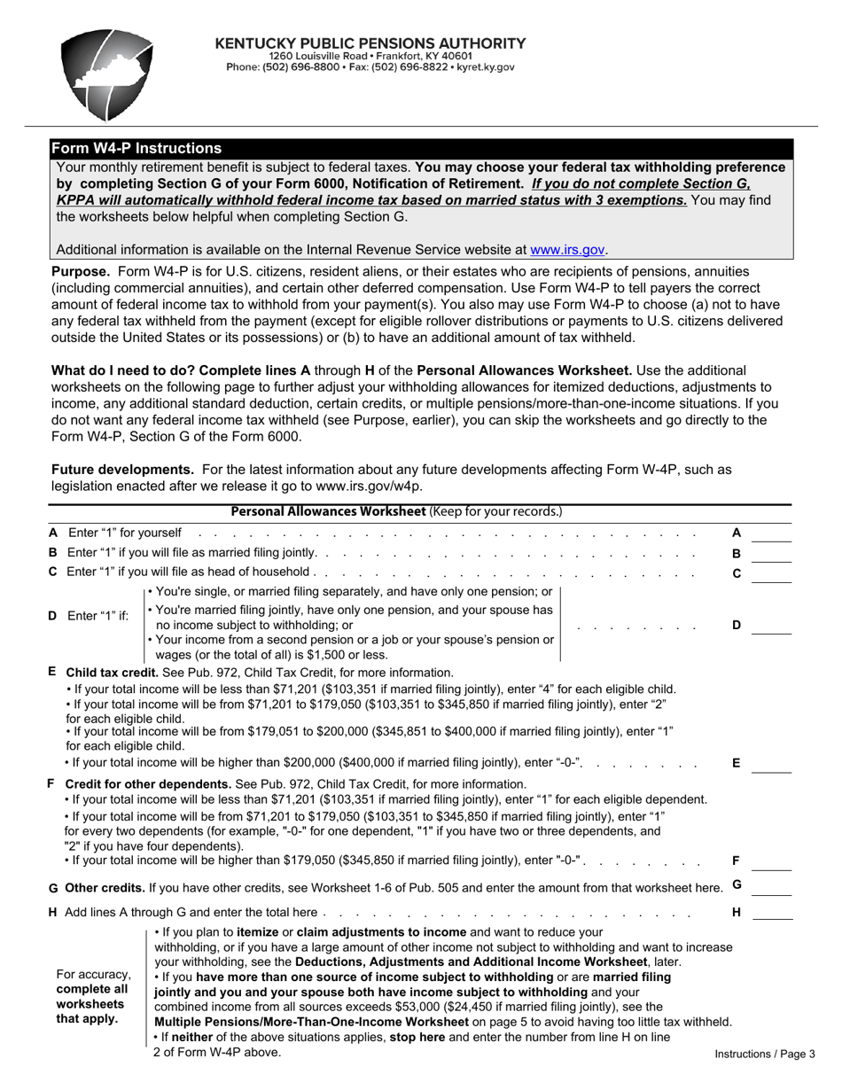 Form 6000 Notification of Retirement - Kentucky, Page 3