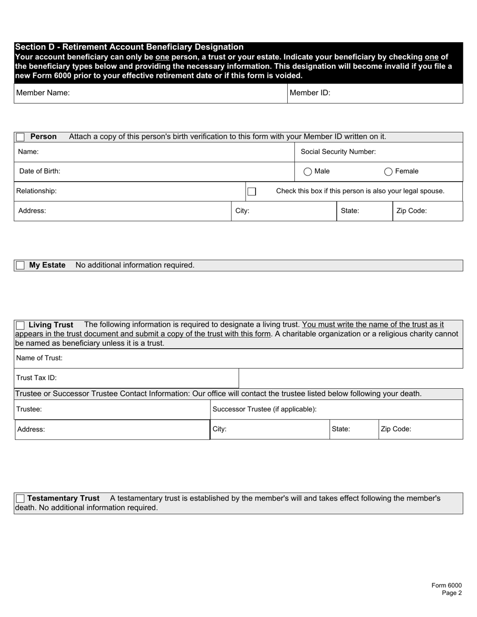Form 6000 Notification of Retirement - Kentucky, Page 6