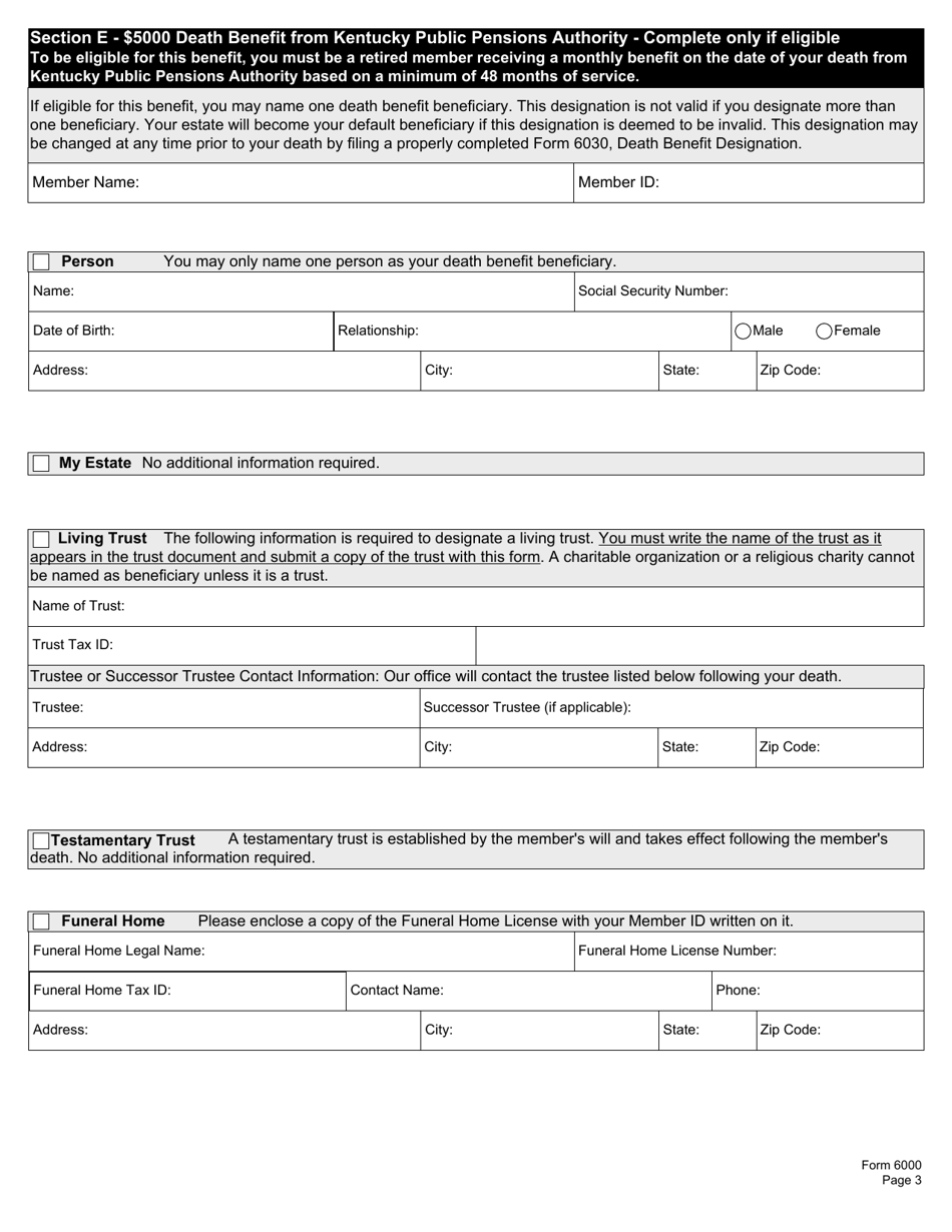 Form 6000 Notification of Retirement - Kentucky, Page 7