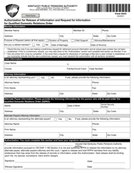 Form 6433 Authorization for Release of Information and Request for Information for Qualified Domestic Relations Order - Kentucky