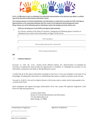 Louisiana Child Care Criminal Background Check Authorization Form for Former Louisiana Residents - Louisiana, Page 2