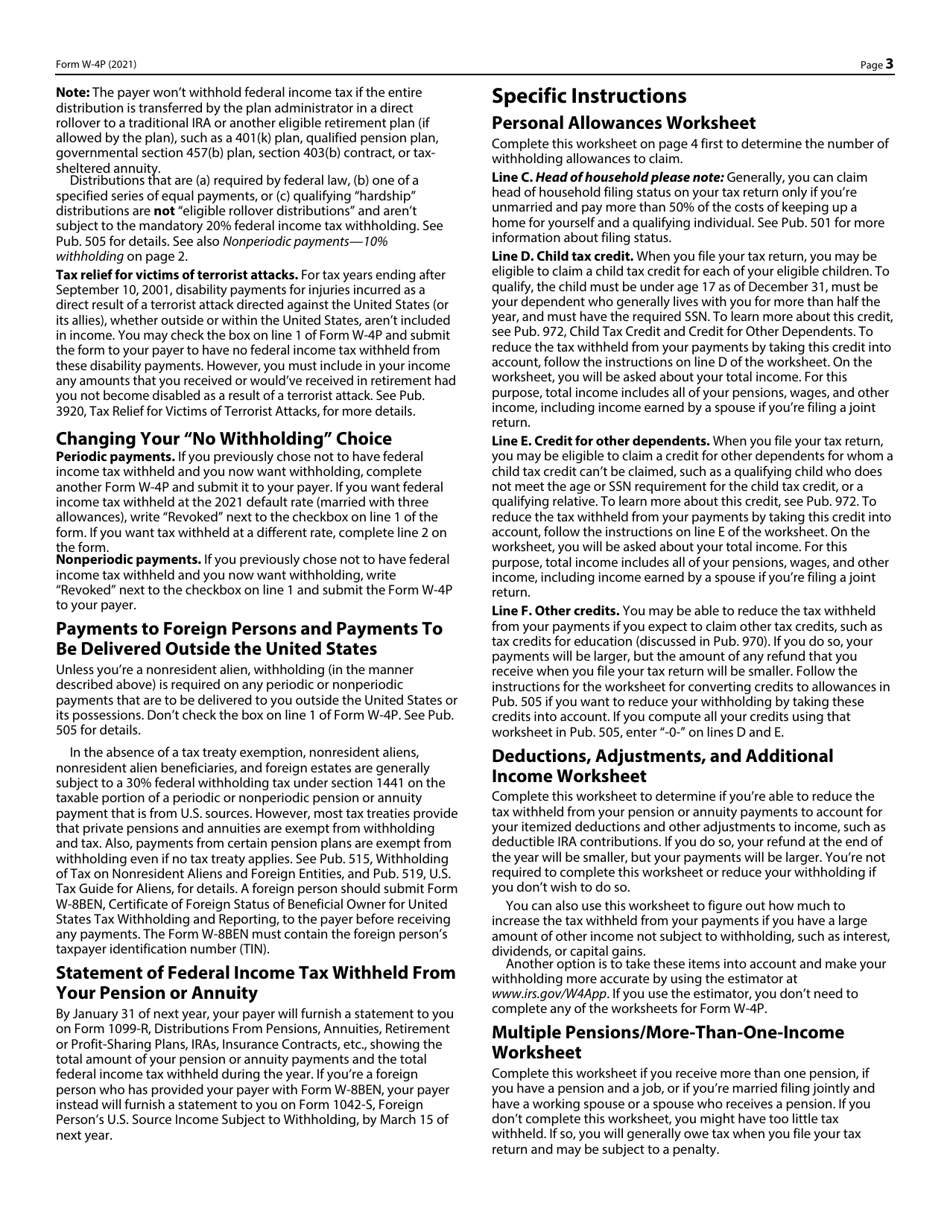 Form 6017 (IRS Form W-4P) Withholding Certificate for Pension or Annuity Payments - Kentucky, Page 3