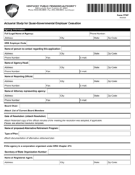 Form 7727 Actuarial Study for Quasi-Governmental Employer Cessation - Kentucky
