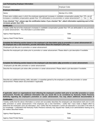 Form 6481 Employer Request for Post-determination of Bona Fide Promotion or Career Advancement - Kentucky, Page 4
