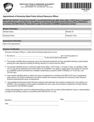 Form 6767 Appointment of Kentucky State Police School Resource Officer - Kentucky