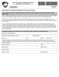Form 6486 Authorization for Release of Retirement Account Information - Kentucky