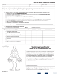 Form HLTH5360 Pharmacare Special Authority - Request Targeted Dmards for Psoriatic Arthritis: Initial/Switch - British Columbia, Canada, Page 2