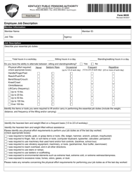 Form 8035 Employee Job Description - Kentucky