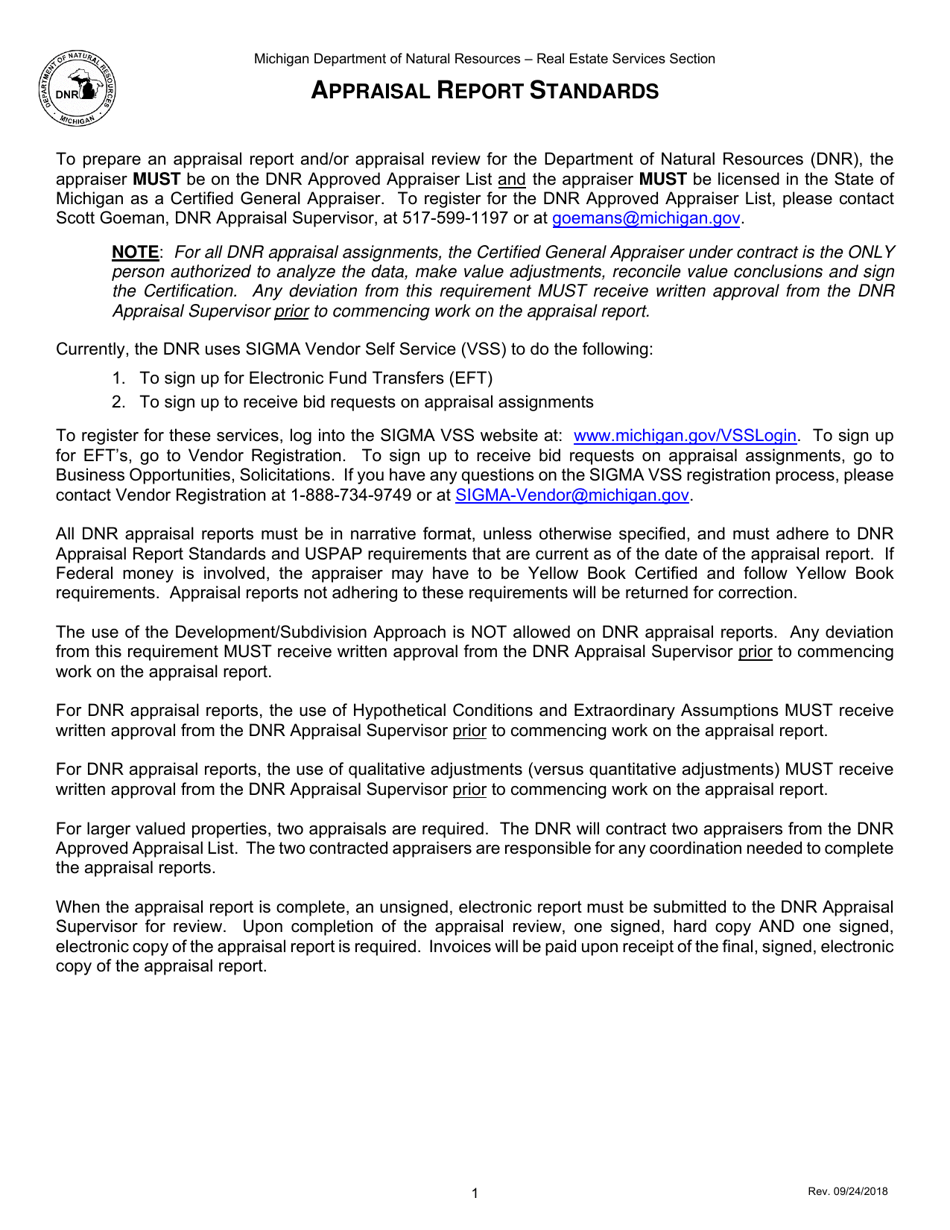 Michigan Appraisal Report Standards Fill Out, Sign Online and
