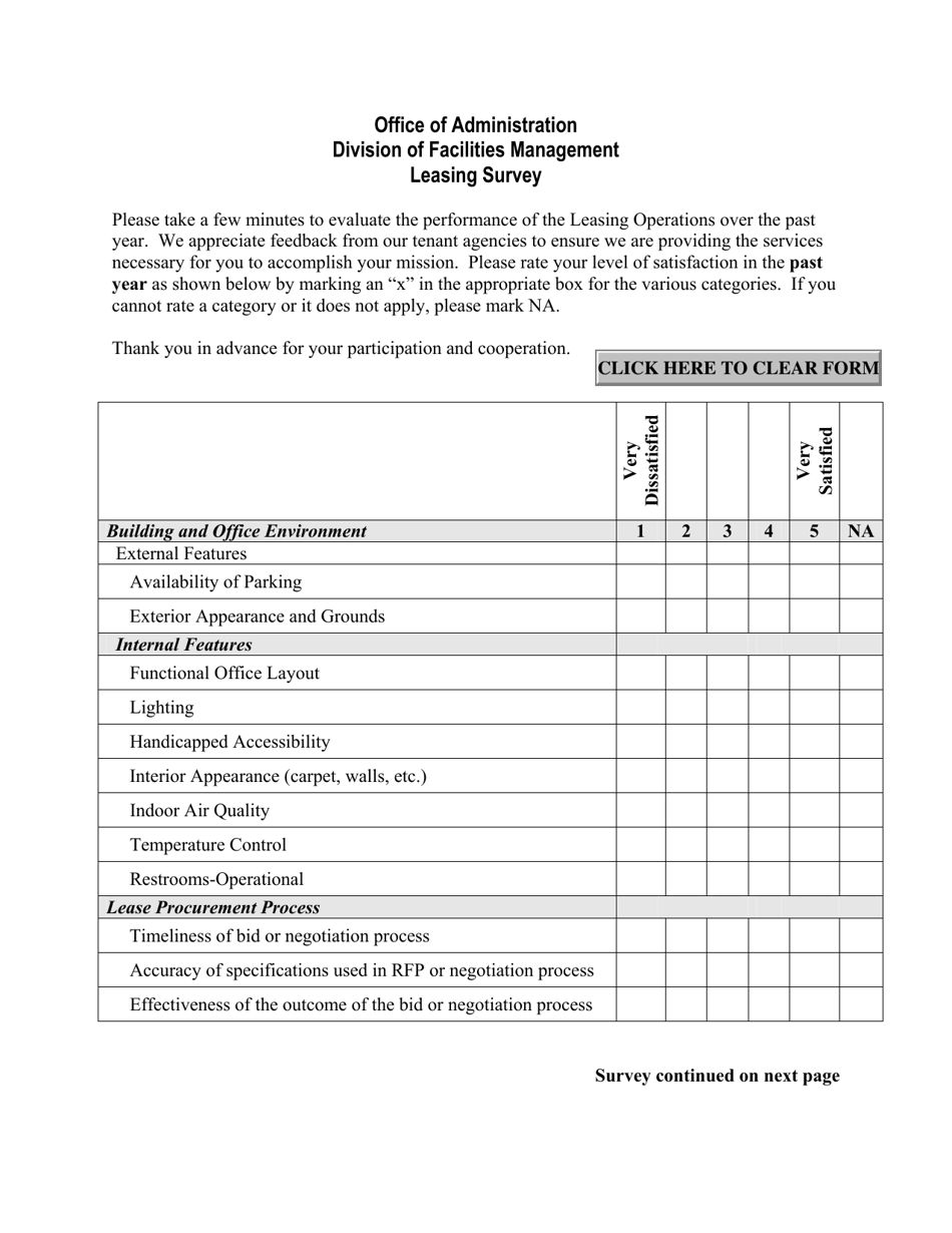 Leasing Survey - Missouri, Page 1