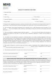 Document preview: Form MDHS-DOM-001 Request to Dispose of Records - Mississippi