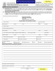 Form MO375-1785 &quot;Fraud Investigation Report (Insurer)&quot; - Missouri