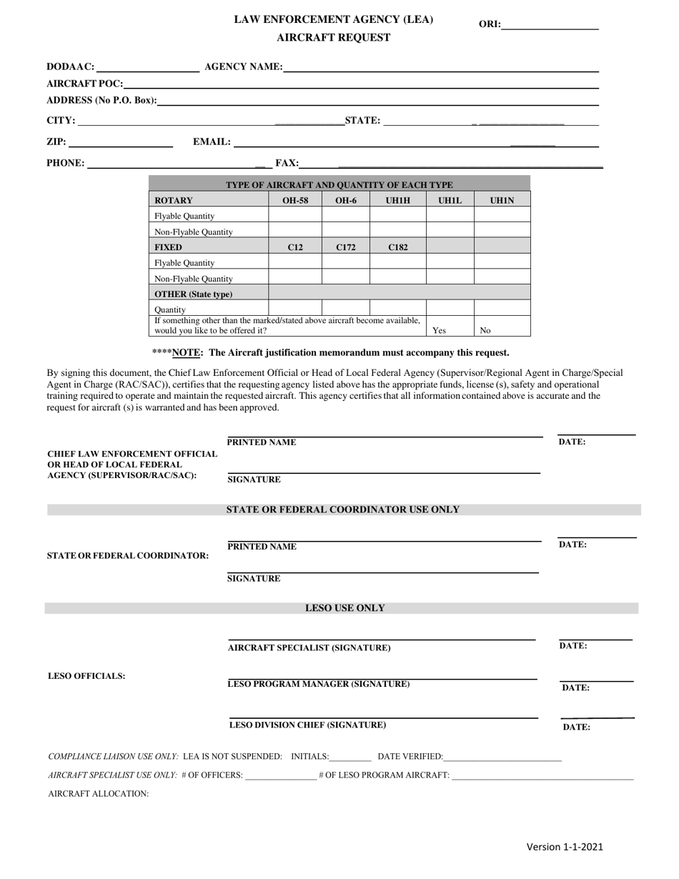 Law Enforcement Agency (Lea) Aircraft Request - Missouri, Page 2