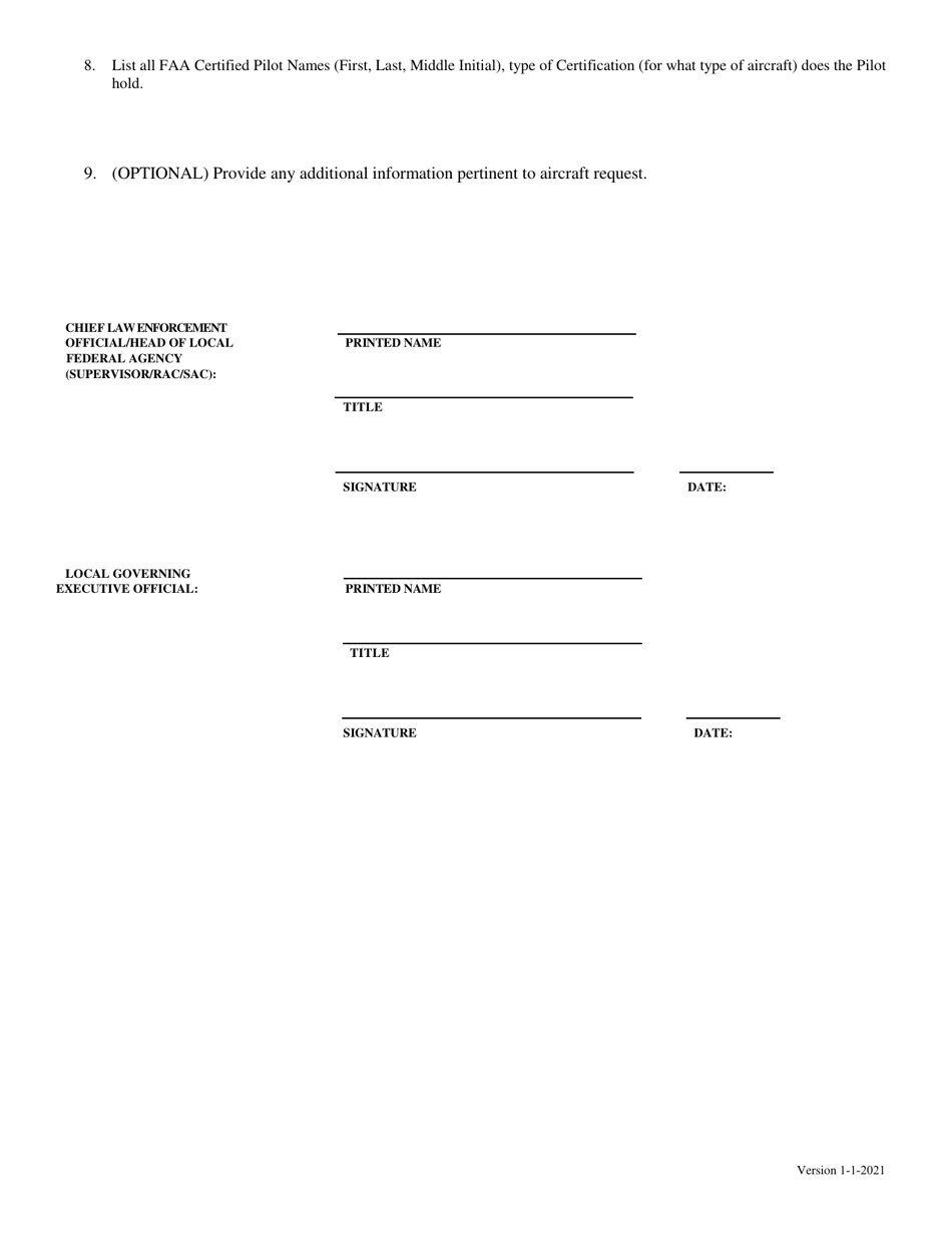 Law Enforcement Agency (Lea) Aircraft Request - Missouri, Page 4