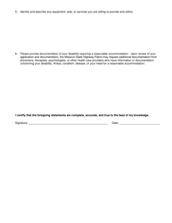 Form SHP-885 Reasonable Accommodation Request - Missouri, Page 2