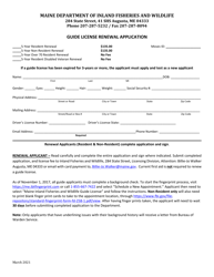 Guide License Renewal Application - Maine