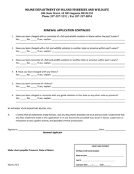 Guide License Renewal Application - Maine, Page 2