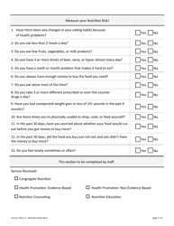 Nutrition Intake Basic Form - Iowa, Page 2