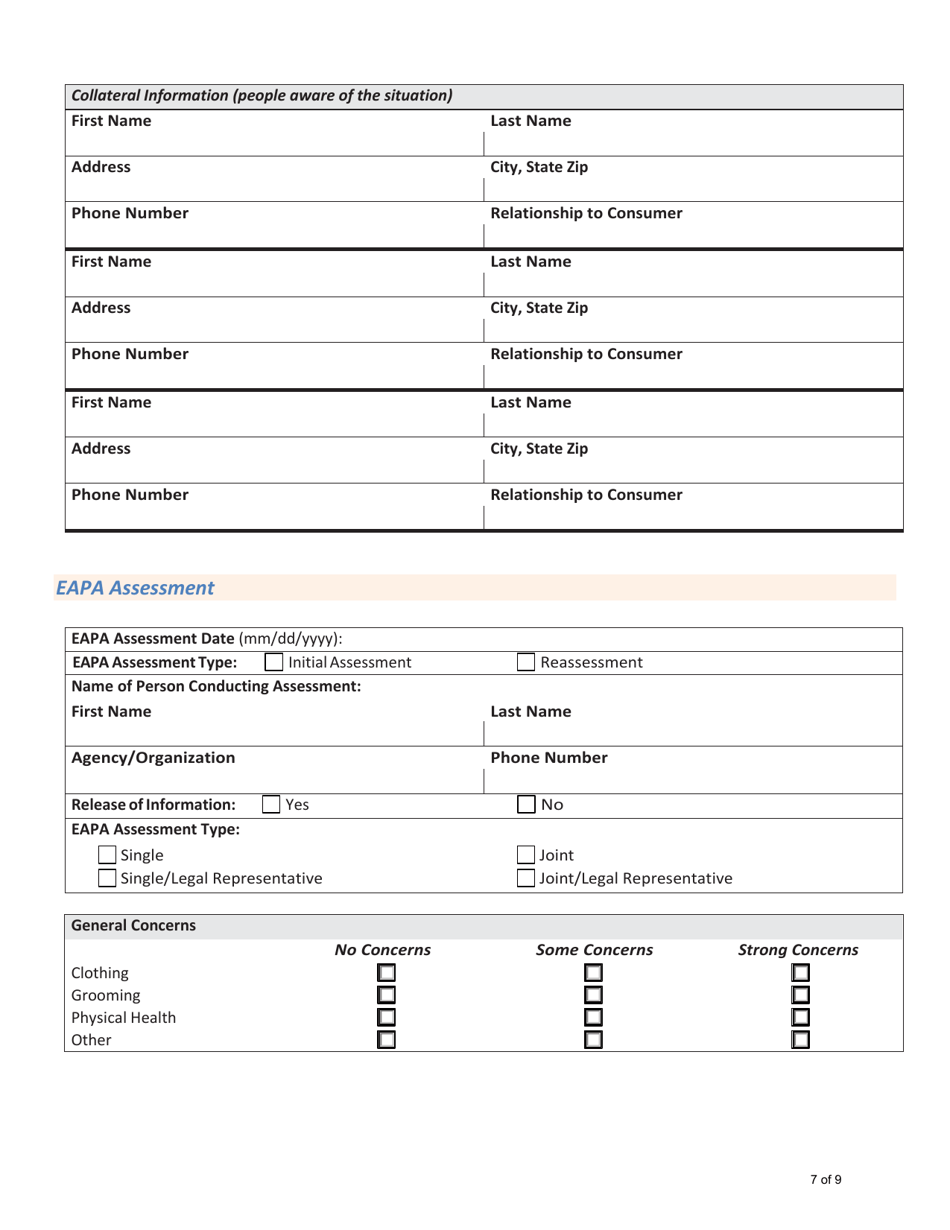 Oaa Services Assessment Form - Iowa, Page 7