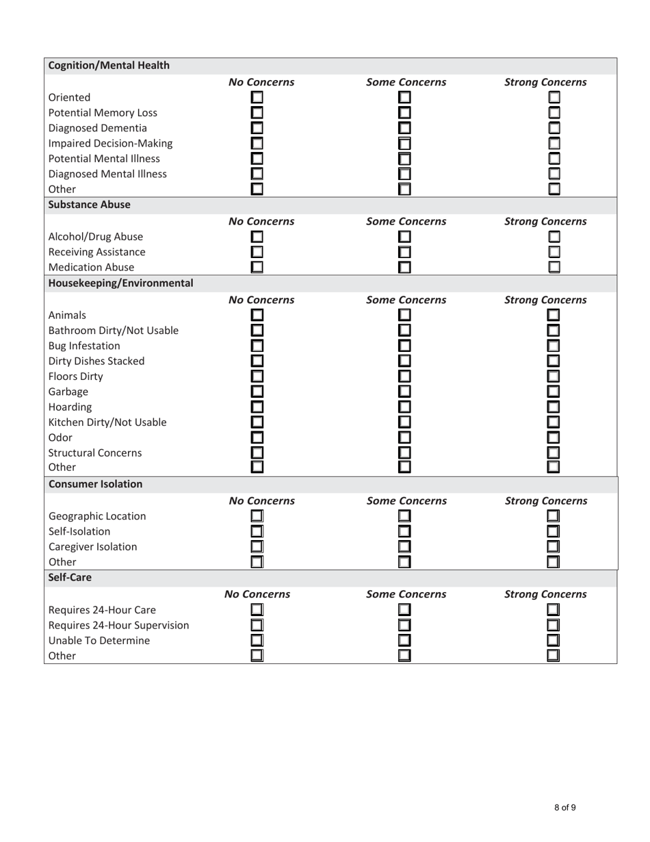 Oaa Services Assessment Form - Iowa, Page 8