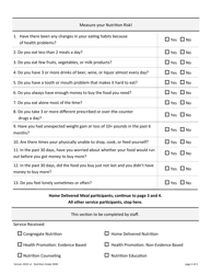 Nutrition Intake Home Delivered Meals Form - Iowa, Page 2