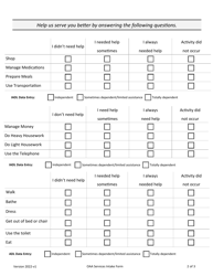 Older Americans Act Services Intake Form - Iowa, Page 2