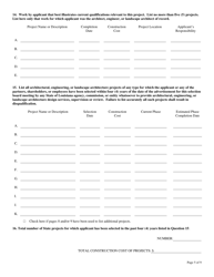 Form LSB-1 Louisiana Selection Boards for Design Services Application Form - Louisiana, Page 5