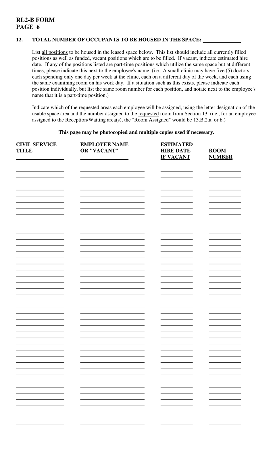 Form RL-2(B) Request for Bid Proposal - Louisiana, Page 6