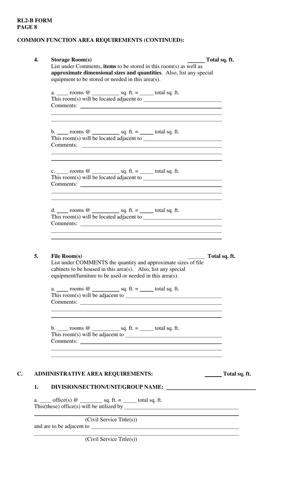 Form RL-2(B) Request for Bid Proposal - Louisiana, Page 8