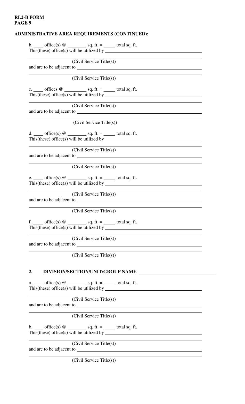 Form RL-2(B) Request for Bid Proposal - Louisiana, Page 9