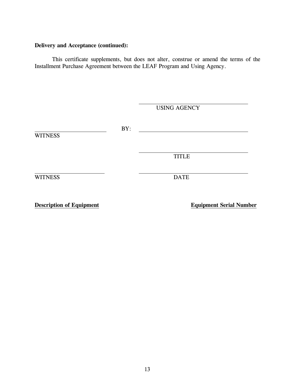 Louisiana Delivery and Acceptance Certificate - Leaf - Fill Out, Sign ...