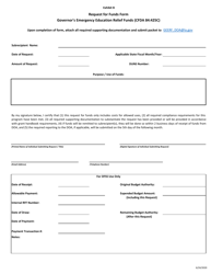 Document preview: Exhibit B Request for Funds Form - Governor's Emergency Education Relief Funds - Louisiana