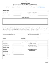 Exhibit B Request for Funds Form - Governor&#039;s Emergency Education Relief Funds - Louisiana