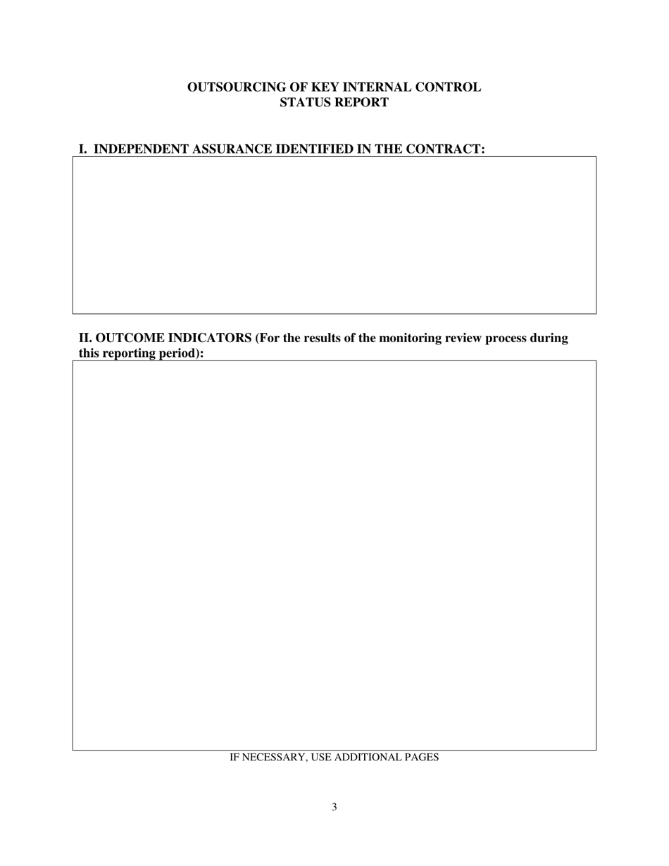 Outsourcing of Key Internal Control Status Report - Louisiana, Page 3