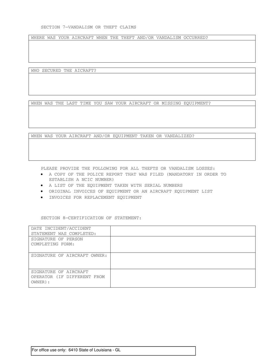 Aircraft Incident / Accident Statement - Louisiana, Page 6