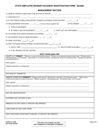 Form DA2000 &quot;State Employee Incident/Accident Analysis Form&quot; - Louisiana, Page 2