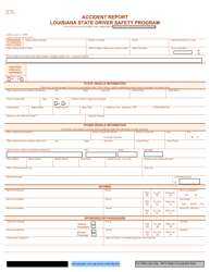 Document preview: Form DA2041 Accident Report - Louisiana State Driver Safety Program - Louisiana