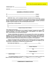 Document preview: Assignment of Proceeds of Contract - Louisiana