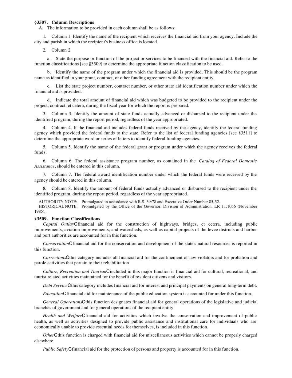 PPM Form 70 Report of State Aid to Local Recipients - Louisiana, Page 3