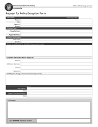 Document preview: Request for Policy Exception Form - Louisiana