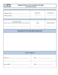 Document preview: Student Technical Position Description Form - Louisiana