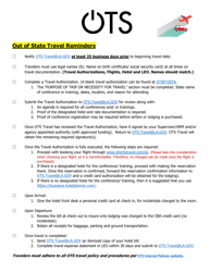 Document preview: Out of State Travel Reminders - Louisiana