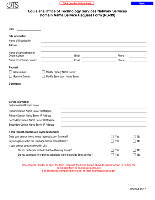 Form NS-39  Printable Pdf