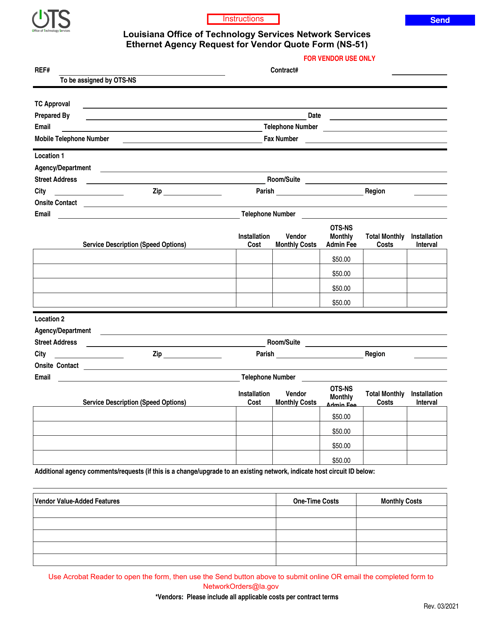 Form NS-51  Printable Pdf